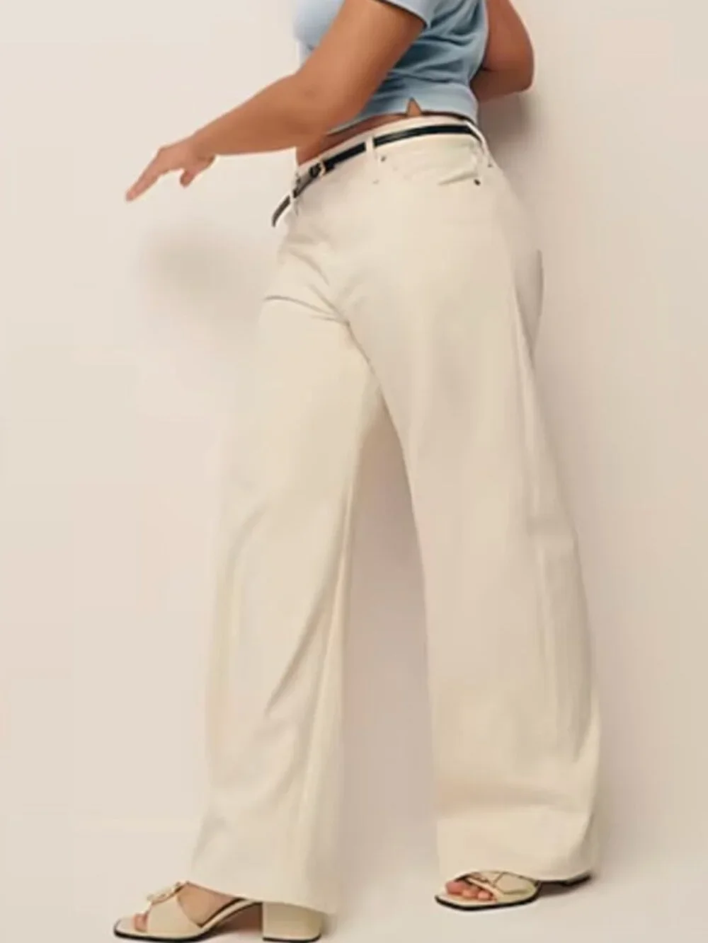 J. CREW Women's NEW 1984 Low Rise‎ Wide Leg Jeans in Ecru Wash #CD128 | Size 33